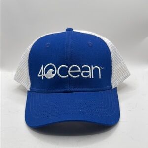 4Ocean Blue White Trucker Hat Logo Clean Environment